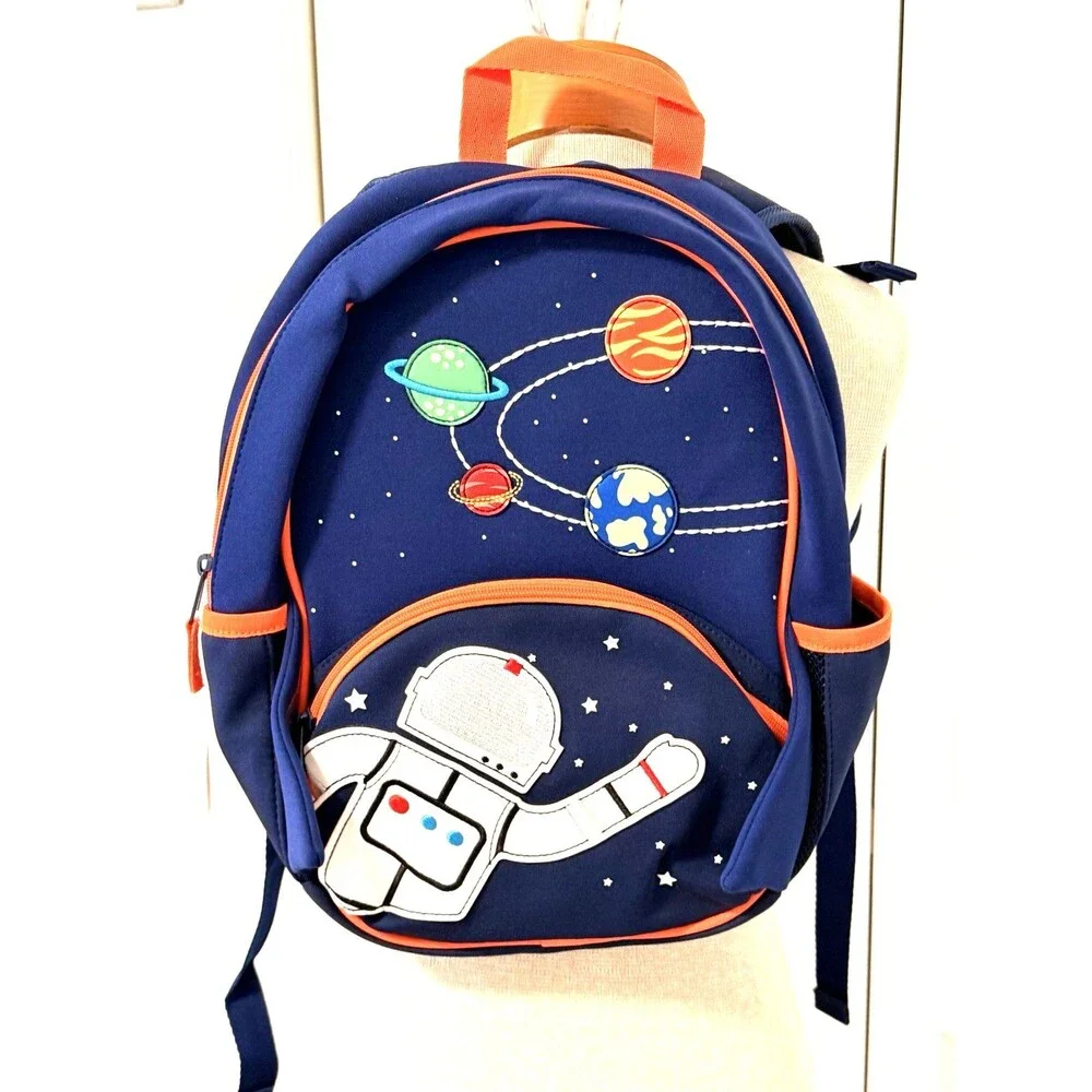NWT GYMBOREE Astronaut Space Theme 3D Backpack Blue Planets Embroidered
